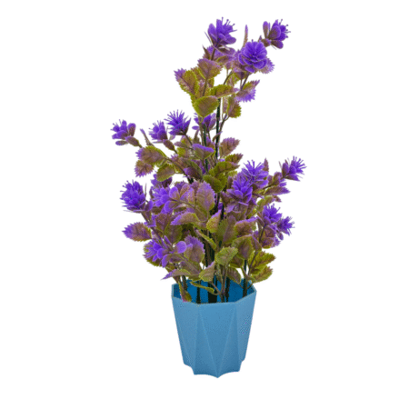 Wild Artificial Flower Plants With Cute Hexa Pot Faux Flower Plant For Home Office Décor Tabletop And Desk Decoration Artificial Flower For Balcony Indoor Décor (RV-AP2)